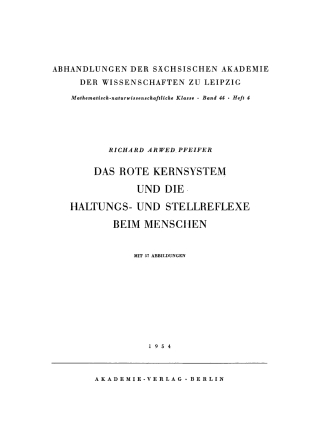 Das rote Kernsystem und die Haltungs- und Stellreflexe beim Menschen