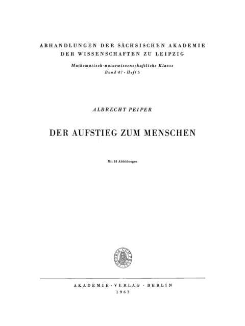 Cover image for book Der Aufstieg zum Menschen