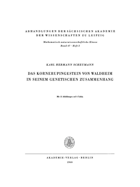 Cover image for book Das Kornerupingestein von Waldheim in seinem genetischen Zusammenhang