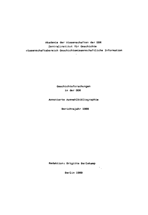 Cover image for book Geschichtsforschungen in der DDR