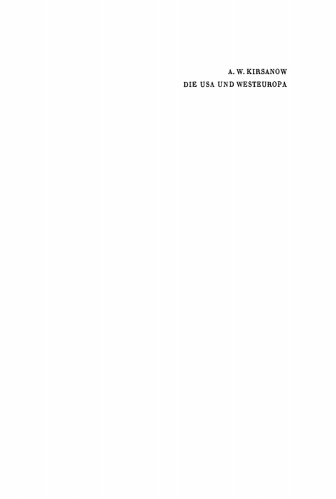 Cover image for book Die USA und Westeuropa