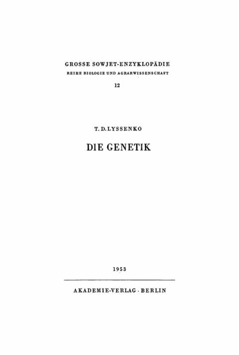 Cover image for book Die Genetik