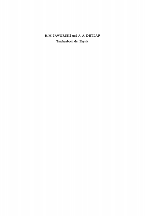 Taschenbuch der Physik 