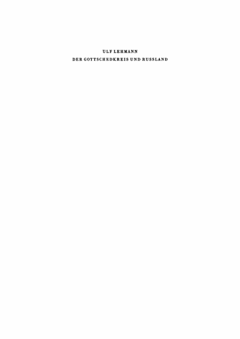 Cover image for book Der Gottschedkreis und Russland