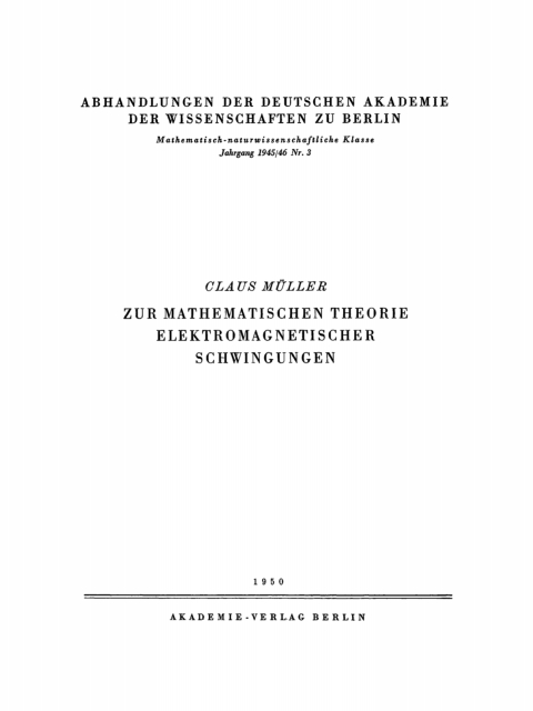 Cover image for book Zur mathematischen Theorie. Elektromagnetischer Schwingungen