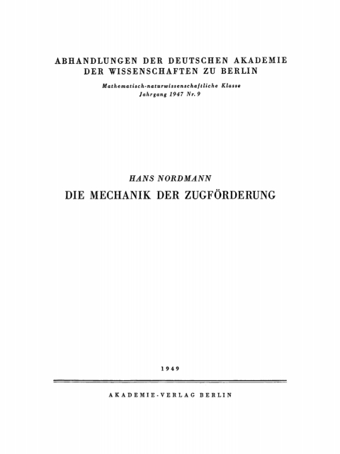 Cover image for book Die Mechanik der Zugförderung