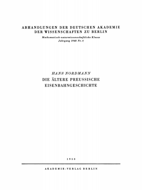 Cover image for book Die ältere preussische Eisenbahngeschichte