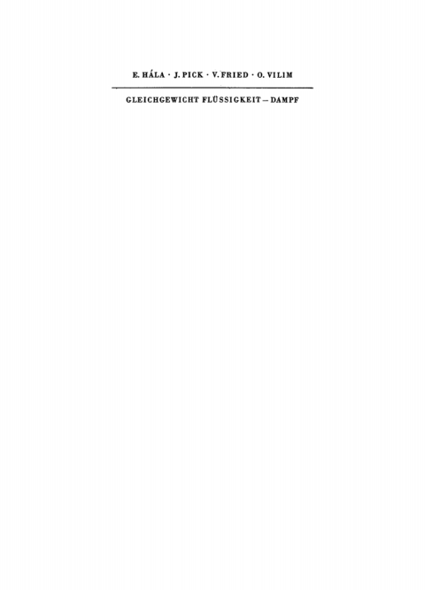 Cover image for book Gleichgewicht Flüssigkeit – Dampf