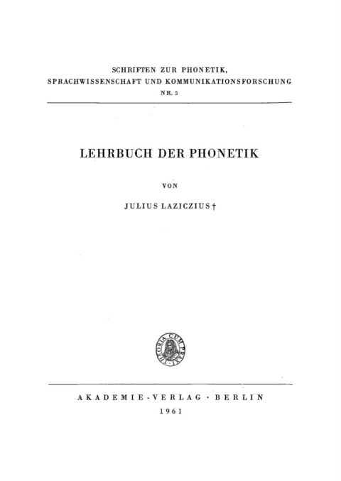 Cover image for book Lehrbuch der Phonetik