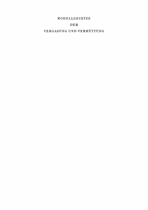 Cover image for book Modellgesetze der Vergasung und Verhüttung