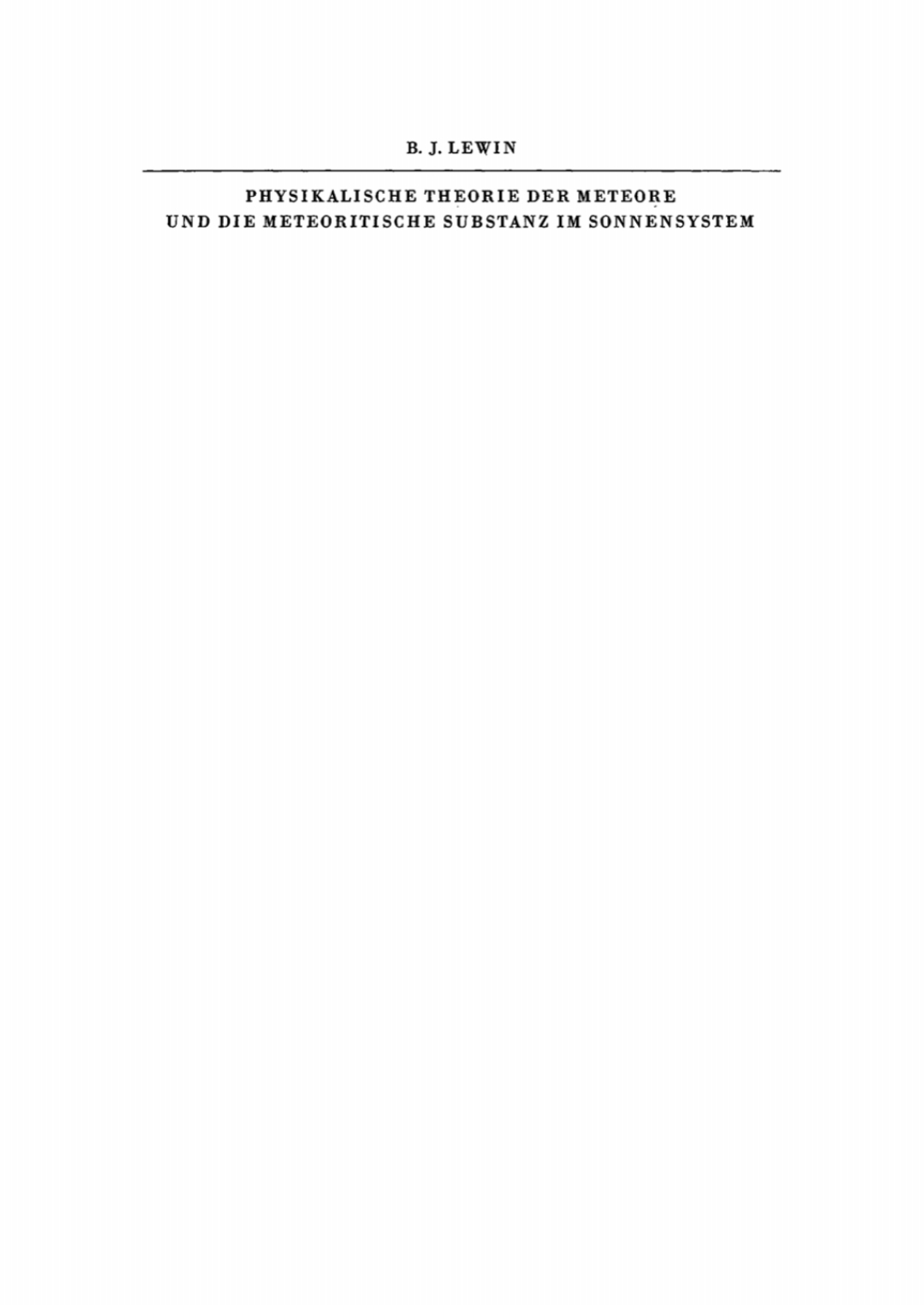 Page Fidelity Physikalische Theorie der Meteore und die meteoritische Substanz im Sonnensystem; $174.26