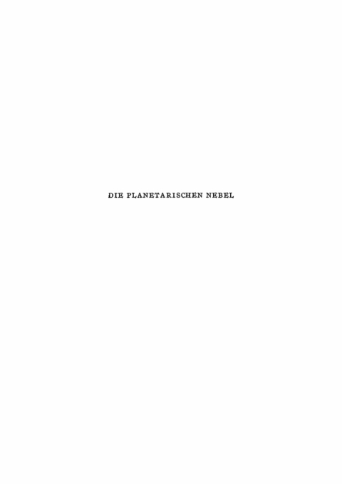 Cover image for book Die Planetarischen Nebel