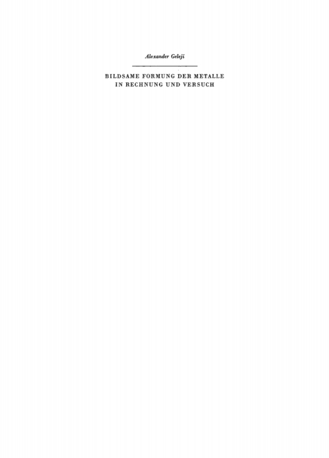 Cover image for book Bildsame Formung der Metalle in Rechnung und Versuch