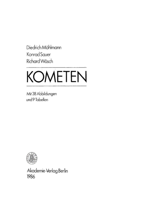 Cover image for book Kometen