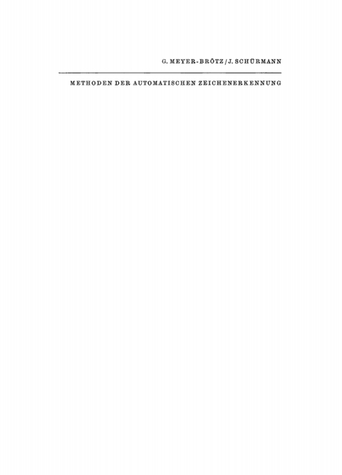 Cover image for book Methoden der automatischen Zeichenerkennung