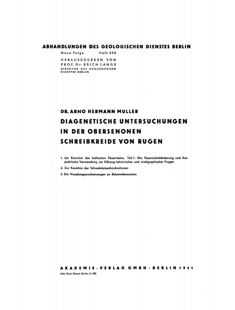 Cover image for book Diagenetische Untersuchungen in der obersenonen Schreibkreide von Rügen