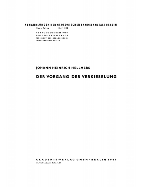 Cover image for book Der Vorgang der Verkieselung