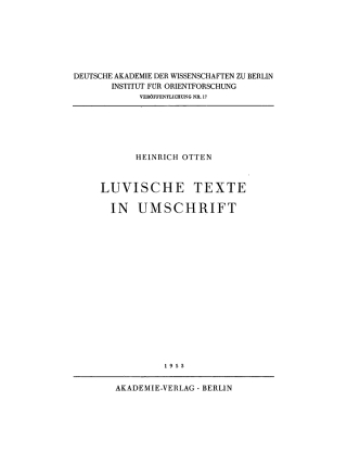 Luvische Texte in Umschrift