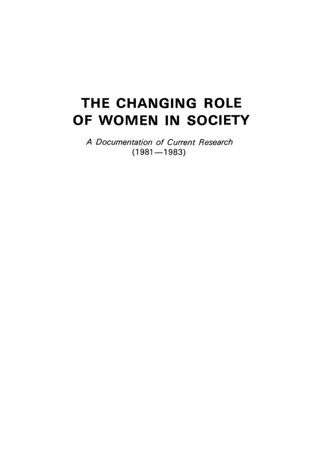 Research Projects in Progress 1981–1983