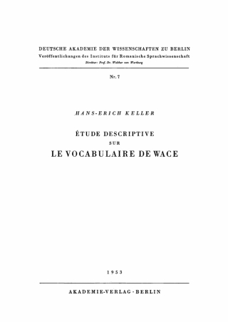 Étude descriptive sur le vocabulaire de Wace