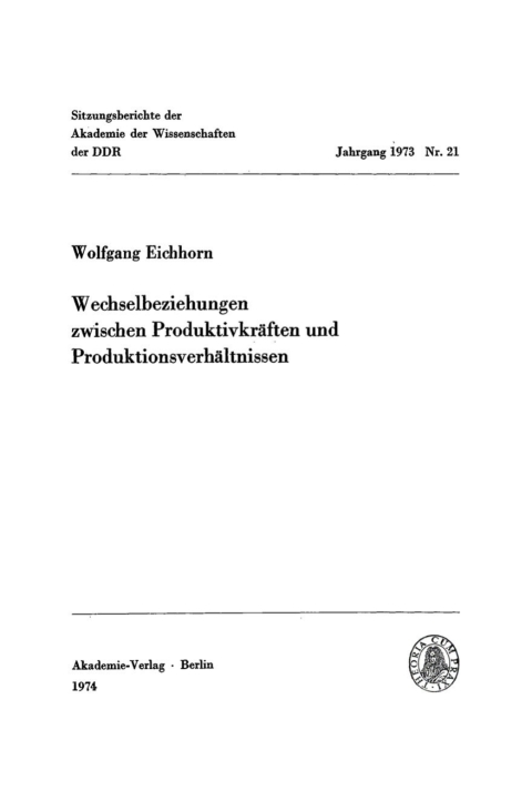 Cover image for book Wechselbeziehungen zwischen Produktivkräften und Produktionsverhältnissen