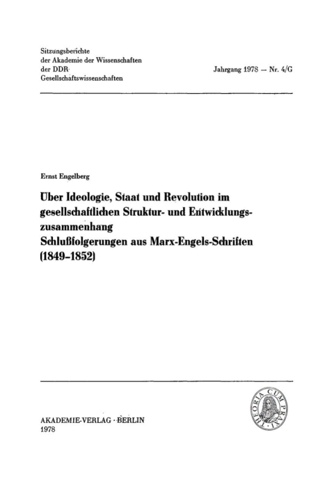 Cover image for book Über Ideologie, Staat und Revolution im gesellschaftlichen Struktur- und Entwicklungszusammenhang