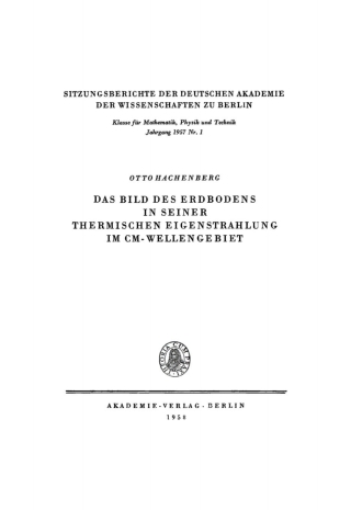 Das Bild des Erdbodens in seiner thermischen Eigenstrahlung im cm-Wellengebiet