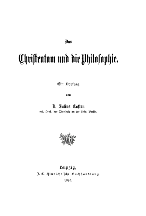 Cover image for book Das Christentum und die Philosophie