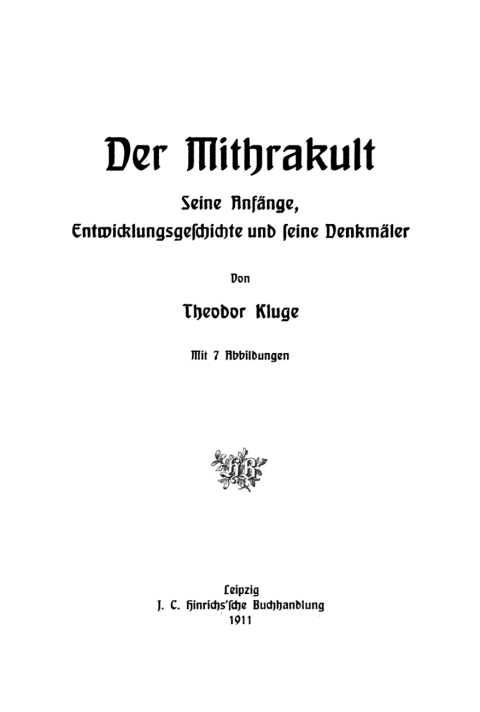 Cover image for book Der Mithrakult