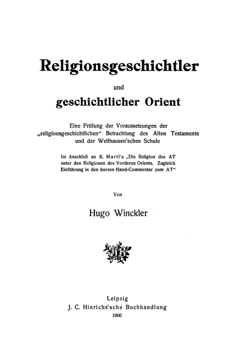 Cover image for book Religionsgeschichtler und geschichtlicher Orient