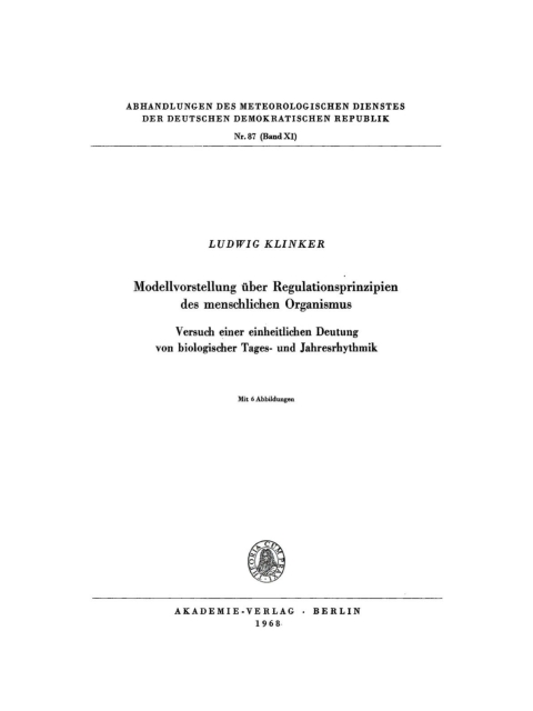 Cover image for book Modellvorstellung über Regulationsprinzipien des menschlichen Organismus