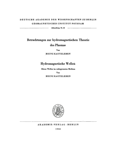Cover image for book Betrachtungen zur hydromagnetischen Theorie des Plasmas