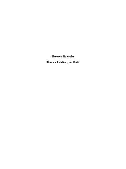 Cover image for book Über die Erhaltung der Kraft
