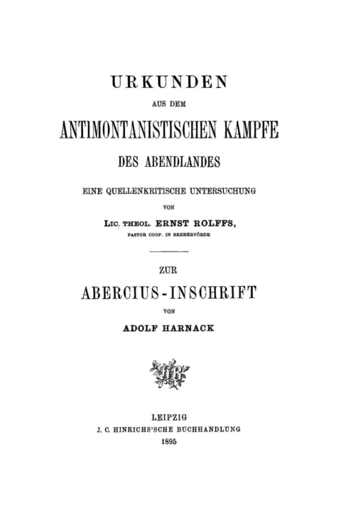 Cover image for book Urkunden antimontanistischen Kampfe des Abendlandes