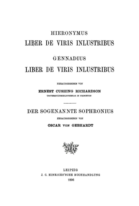 Cover image for book Hieronymus: Liber de viris inlustribus
