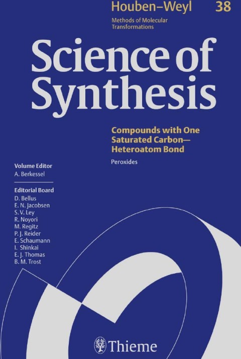 Cover image for book Science of Synthesis: Houben-Weyl Methods of Molecular Transformations  Vol. 38