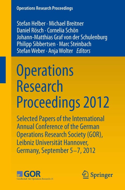 Cover image for book Operations Research Proceedings 2012