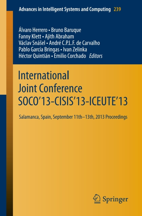 Cover image for book International Joint Conference SOCO’13-CISIS’13-ICEUTE’13