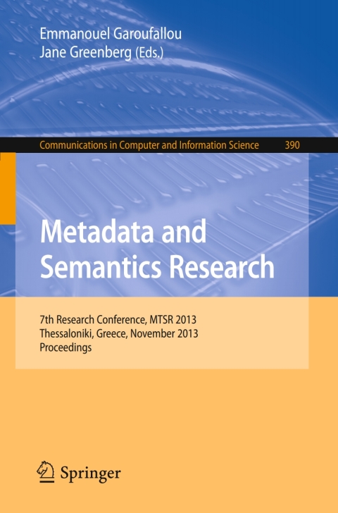 Cover image for book Metadata and Semantics Research