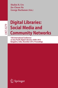 Cover image: Digital Libraries: Social Media and Community Networks 9783319035987