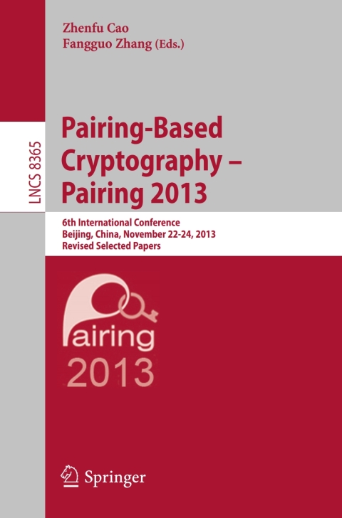 Cover image for book Pairing-Based Cryptography -- Pairing 2013