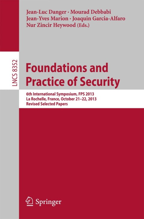 Cover image for book Foundations and Practice of Security