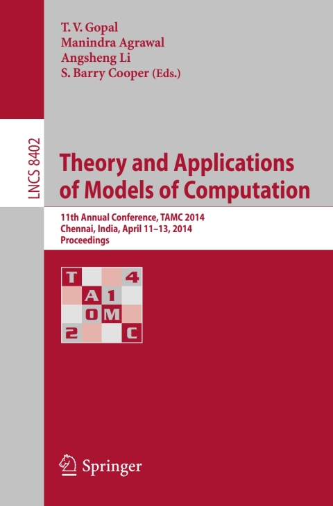 Cover image for book Theory and Applications of Models of Computation