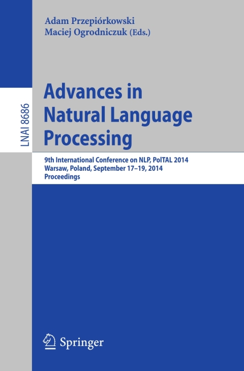 Cover image for book Advances in Natural Language Processing