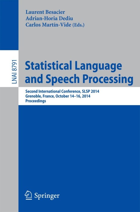 Cover image for book Statistical Language and Speech Processing