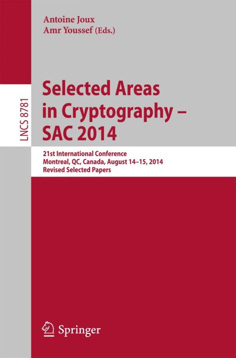 Cover image for book Selected Areas in Cryptography -- SAC 2014