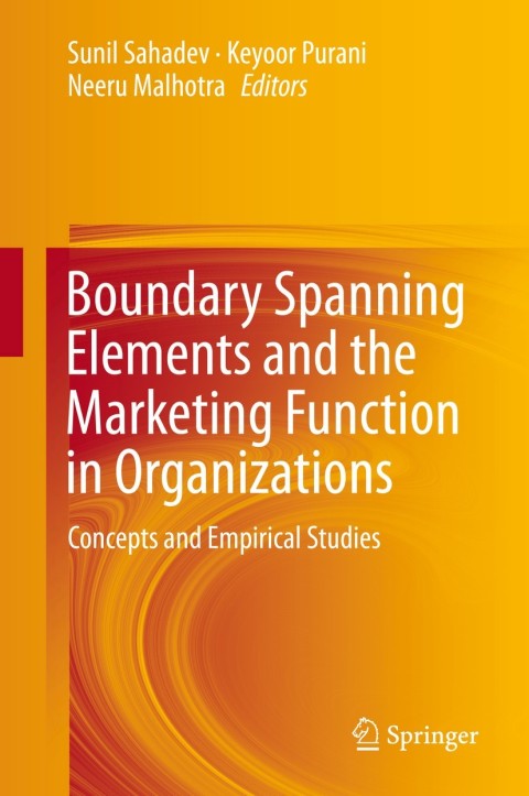Cover image for book Boundary Spanning Elements and the Marketing Function in Organizations