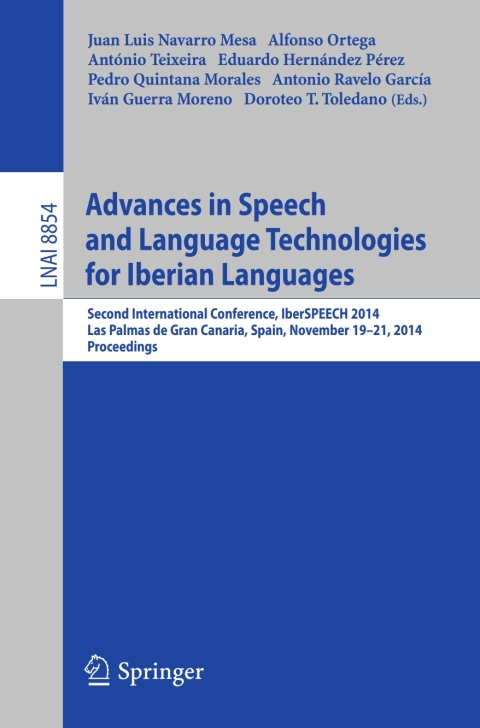 Cover image for book Advances in Speech and Language Technologies for Iberian Languages