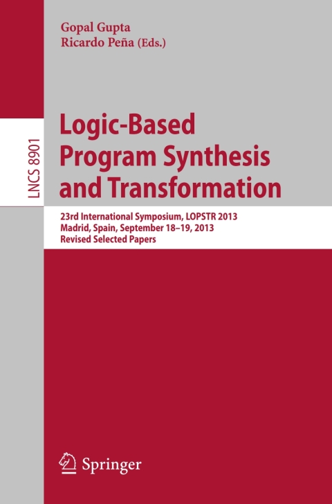 Cover image for book Logic-Based Program Synthesis and Transformation