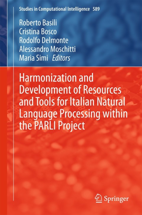 Cover image for book Harmonization and Development of Resources and Tools for Italian Natural Language Processing within the PARLI Project
